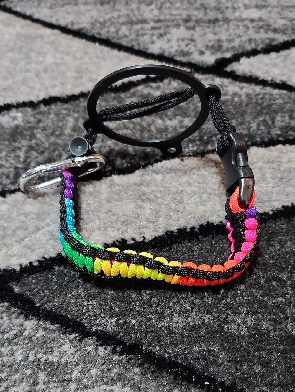 PATIKIL WIDE-MOUTH BOTTLE HOLDER RAINBOW-COLOR PARACORD HANDLE